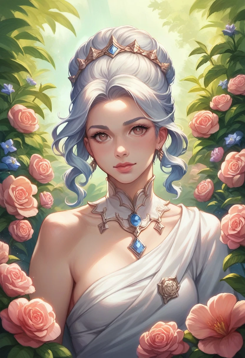 A glorious sunrise,stele, heart, Rainbow Spectrum, fund, in mint white lavender chic hair, cake, mixed language_SMS, (beautiful and clear background:1.2),, fantastic paintings , Lace eye with high detail, braids longas, braid, kosmos, Galaxy, long hair, cool hairstyle, Plant flora, amorous, Amemos, cabelo ultra detaild, best qualityer, tall quality, high resolution, detail enhancement, ((most beautiful image in the world)), work of art, best qualityer, detail enhancement de alta qualidade, ((most beautiful image ), shiny hair, ultra chic printed dress, Stampa Flores, mesh pantyhose,, arte de stjepan sejic, arte de j scott campbell, art by Guillem March, arte por citemer liu, 4K, high resolution, comic book character, comic, high quality detailed, style of ::2.0 style of ilustração comix,tattoo style, tall quality, high resolution, detail enhancement, 8K, High definition, best qualityer, tall quality, high resolution, detail enhancement, 8K, High definitionR, sharp focus, ultra detaild, perfect lighting, curvy body, Lush breasts, Curvy hips,Tia shows to have a very slender figure. She has grayish-white hair , she has short hair and big light green eyes. sitting on the devil's throne wearing devil horns and a sexy and hot outfit. Underneath it are many snakes and behind it there are many demons. Terror and darkness. realisitic, top-quality.