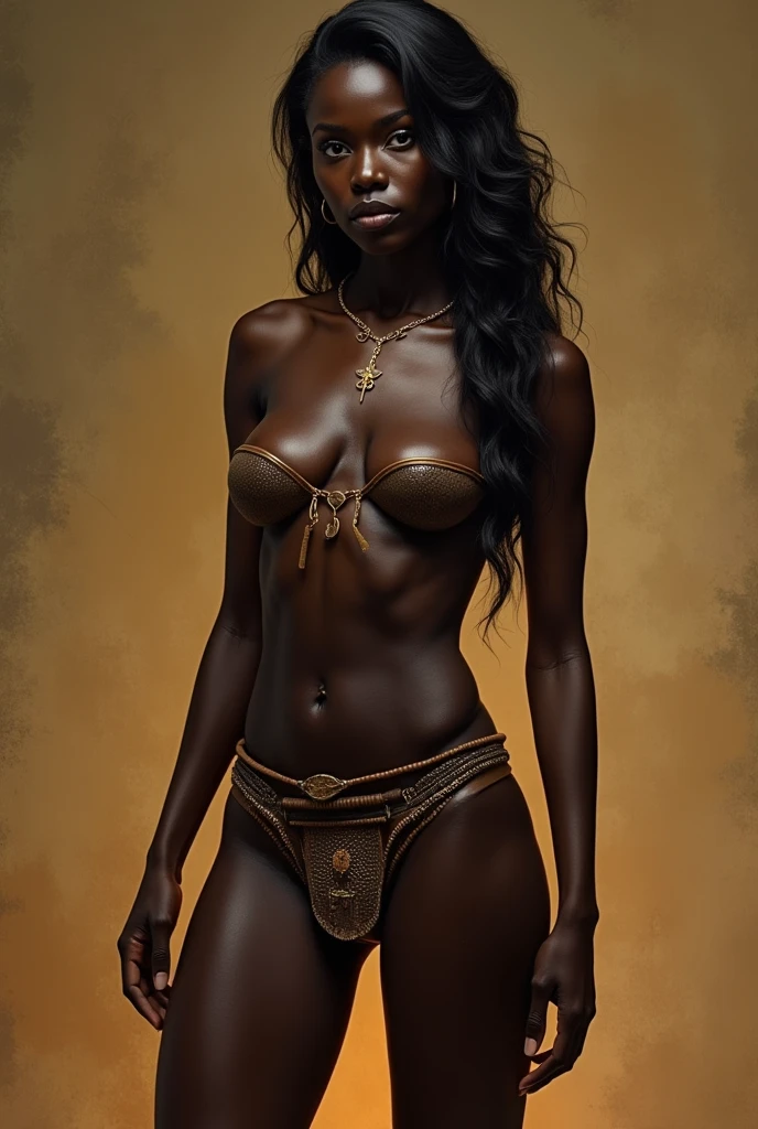 (total nude) full length body shot, that captures the unique beauty and complexity of petite 22 yo ((dark evil witch, howard lovecraft atmosphere)) female african tribe full body without clothes ((absolutely nude)), asian eyes and nose, tattoos, enamel, ceramic jewellery, trending on artstation, sharp focus, studio photo, intricate details, highly detailed, 32K resolution, perfect composition, perfect face, ultra detailed