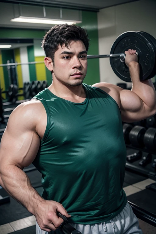 Make hulk flex arm hulk in gym man boy so biggeest muscle so big muscle hulk the skin dark green