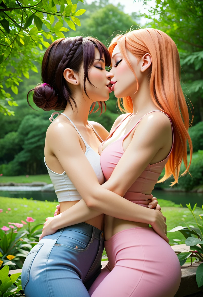 (Natural blonde and redhead Japanese girls with cute faces), (((Naked figure:1.4, Facing each other and touching each other's groins))), (Perfect proportions), Atmospheric, Dark atmosphere, (Naughty lighting), 8K, Full 体 portrait, Natural light, Spooky greenhouse at night, Sharp focus, (Highly detailed eyes and face:1.1, Professional photography techniques), (Beautiful small face, 16 year old beautiful girl, high school student, Idol Face:1.2, Baby Face), Japanese, Happy, K UHD, Hmph, Beautiful and soft skin, Vibrant Skin, blush, Detailed nipples, ((Beautiful breasts:1.4, Upward bust, beautifully shaped nipples:1.2)), (Small beautiful butt), (Detailed hands and arms:1.2), (Beautiful little hands of a girl:1.2, Nasty hands:1.2), (Perfect Anatomy:1.4), (Highest quality, Masterpiece, Highest quality, Ultra high definition, Photorealism:1.4), (View the viewer, A mean look:1.3), (Detailed legs:1.2)