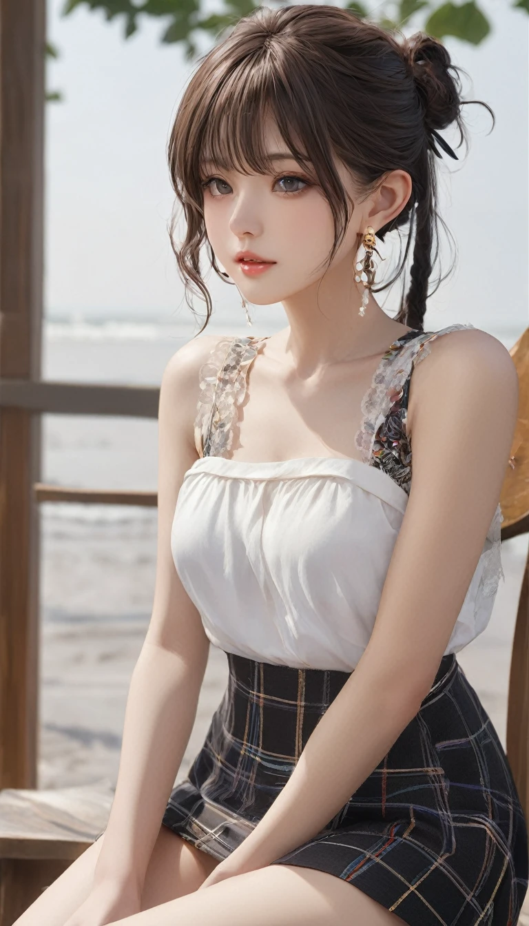 (masterpiece:1.2, Highest quality), (Realistic, photoRealistic:1.4), Beautiful illustrations, (Natural Side Lighting, Cinema Lighting), Browsing Caution,
View Viewer, (Bust up shot)、Front view:0.8, 1 girl, Japanese, high school girl, Perfect Face, Cute and symmetrical face, Shiny skin、
(Semi-short cut hair, Side Lock, Light pink hair), Parted bangs, Emerald green eyes, Long Eyelashes, (Big Breasts:0.8),
Beautiful Hair, Beautiful Face, Beautiful fine details, Beautiful clavicle, Beautiful body, Beautiful breasts, Beautiful fingers, Beautiful nipples、Beautiful armpits、Beautiful, perfectly aligned teeth、
((A cat suit with attention to detail、(Pastel yellow floral lace panties、Mini checkered pleated skirt、Black garter stockings)、Shyness、Show me your side、Spread your legs、(Open your mouth:1.3)、Red bow tie、Earrings、(topless:1.2)))、
(Outdoor、Stained glass、church)、 (Troubled face、Upward glance), (The skin is moist and wet:1.2)、(Semen is on it:1.6)、Doggystyle