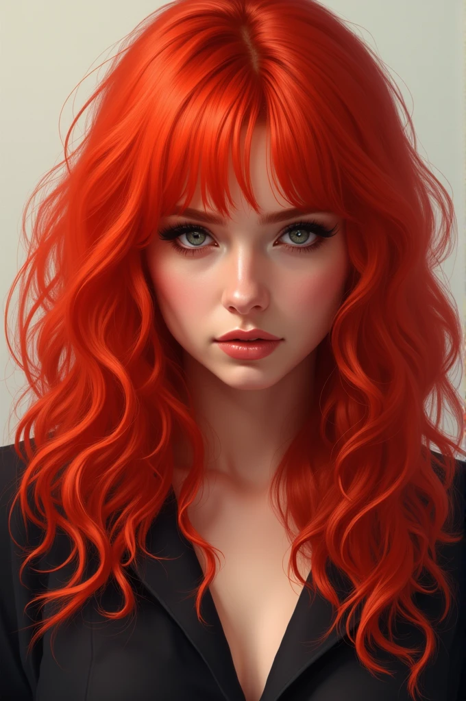 there is a woman with orange hair and a bra top, gorgeous digital painting, stunning digital illustration, beautiful digital illustration, orange glowing hair, orange skin and long fiery hair, orange flowing hair, realistic artstyle, beautiful digital painting, realistic digital painting, realistic digital art 4 k, realistic digital art 4k, realistic digital illustration, rossdraws portrait, stunning digital painting