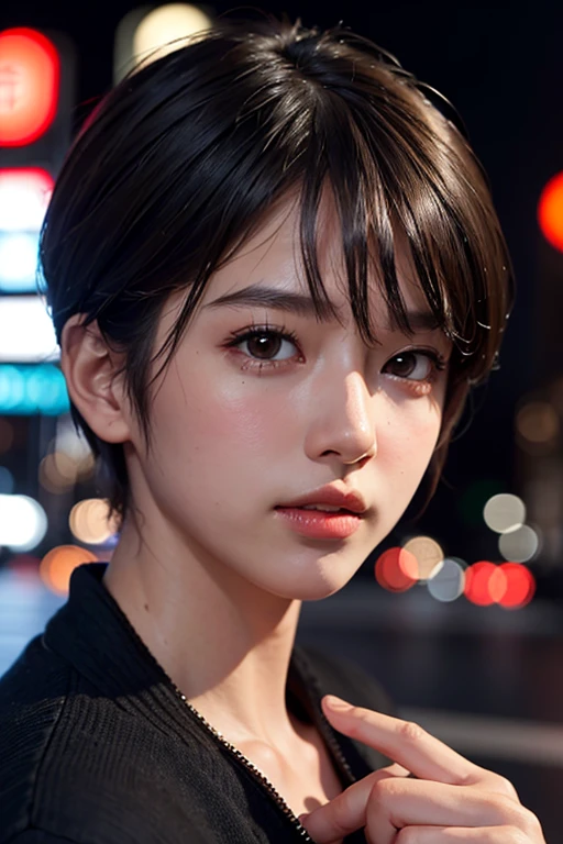 (Ultra photo realsisim), (Illustration), (High resolution), (8K), (Very detailed), (Best Illustration), (Beautiful detailed eyes), (Best Quality), (ultra-detailliert), (masutepiece), (wall-paper), (Detailed face),full of sweat, full body ,brunette color hair,cleavage,Solo,Cosplay, japanes, huge tit, Smile, simple underwear, beach at night, moon light