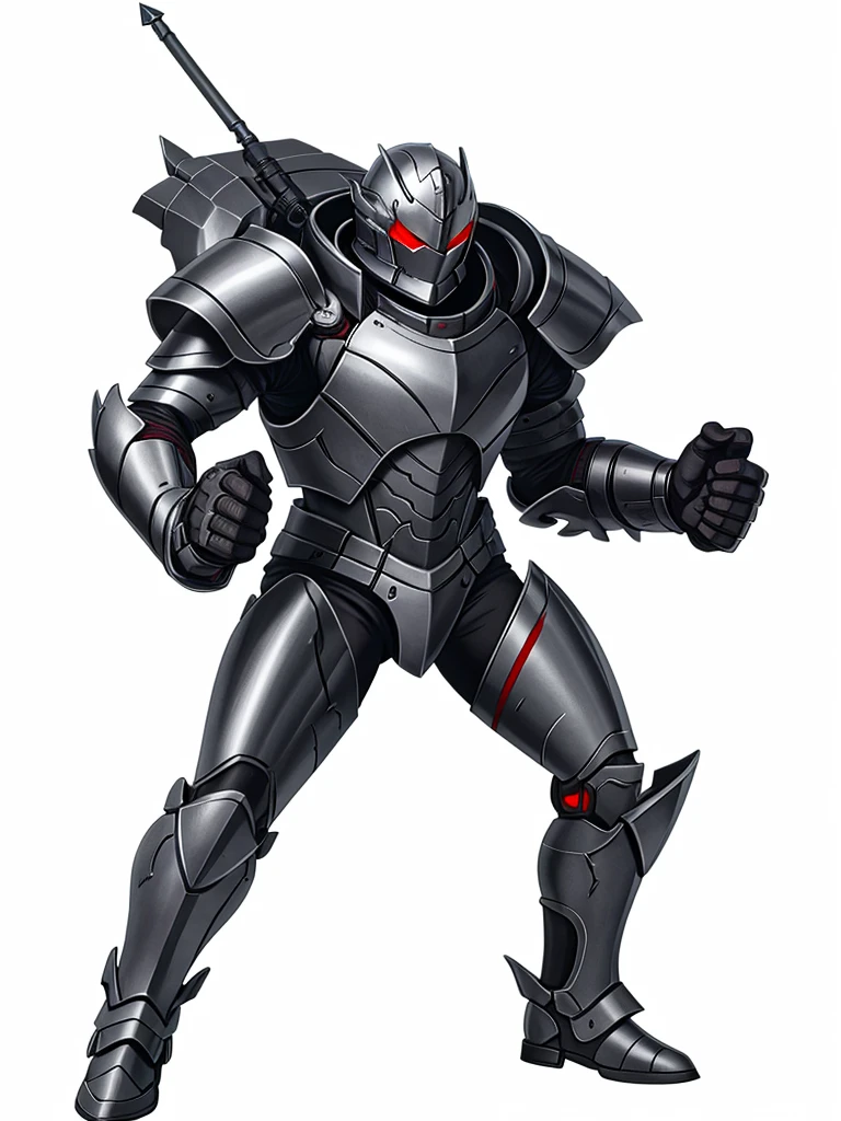 grey armor ,Eyes red ,high resolution, 