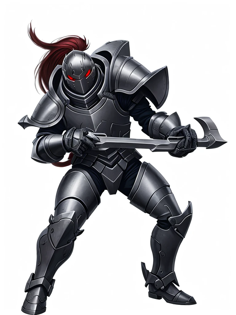 grey armor ,Eyes red ,high resolution, 