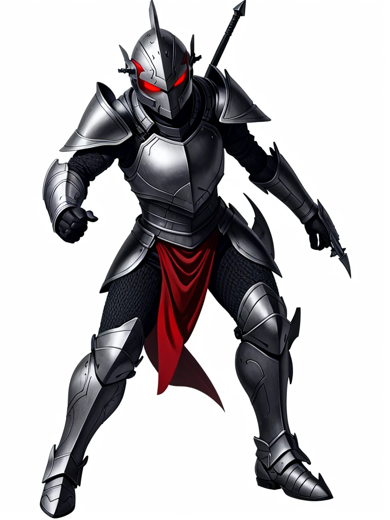 grey armor ,Eyes red ,high resolution, 