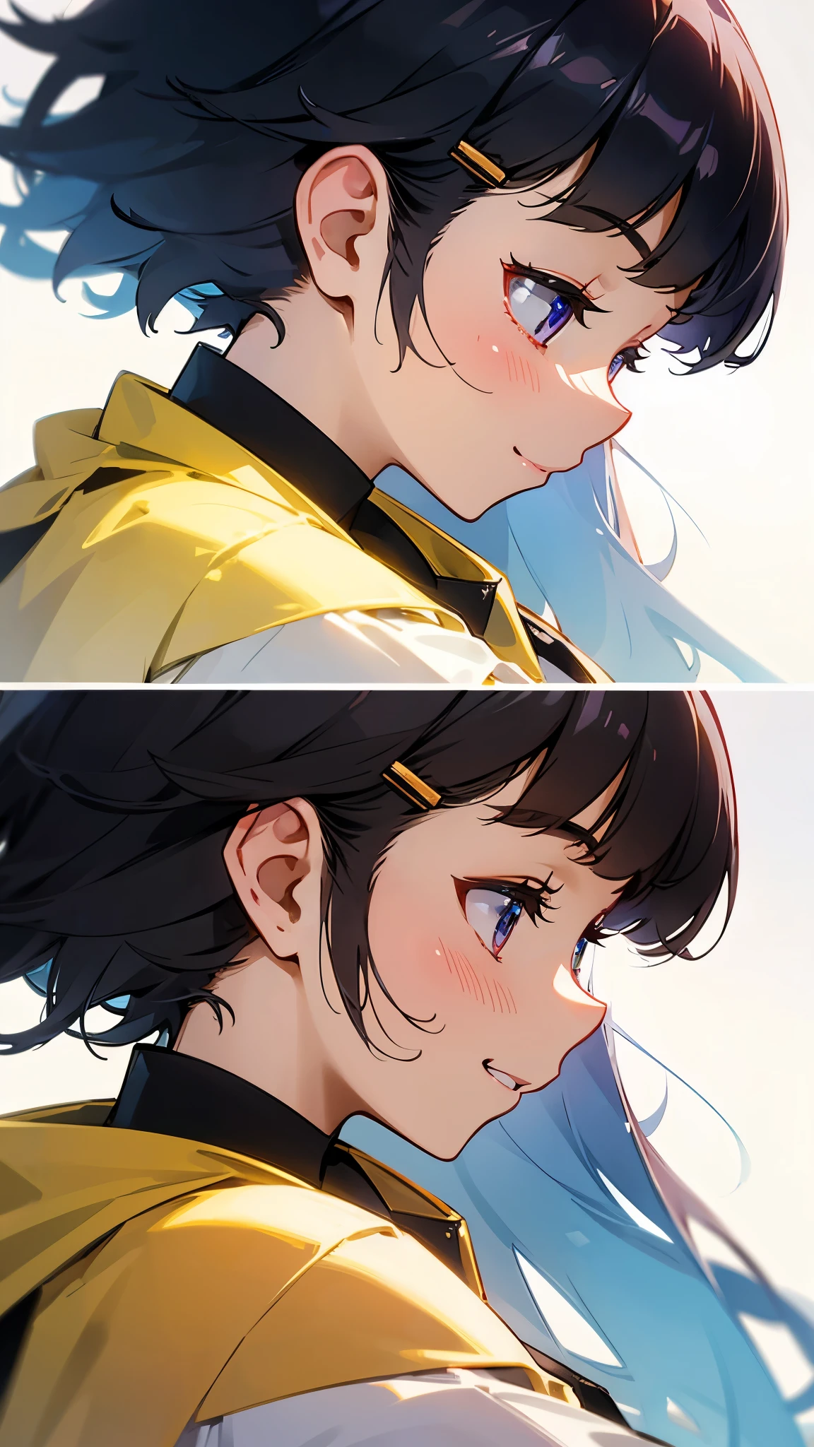 Female student、1 girl、smile、profile、Upper body close-up