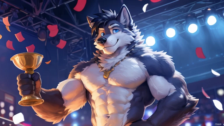 by zixiong, (1boy), solo, male, kemono, (white wolf), small tattoo, (naked), wolf ears, handsome, muscular, adult, hunk, hot body, (detailed black eyes), detailed face, detailed hands, white eyebrows, (1 detailed big hard penis erection), thick body, nipples, (full-body), pectoral, a wolf tail, masterpiece, high res, best quality), 8k, perfect art, (nsfw), (lineart), best anatomy, club