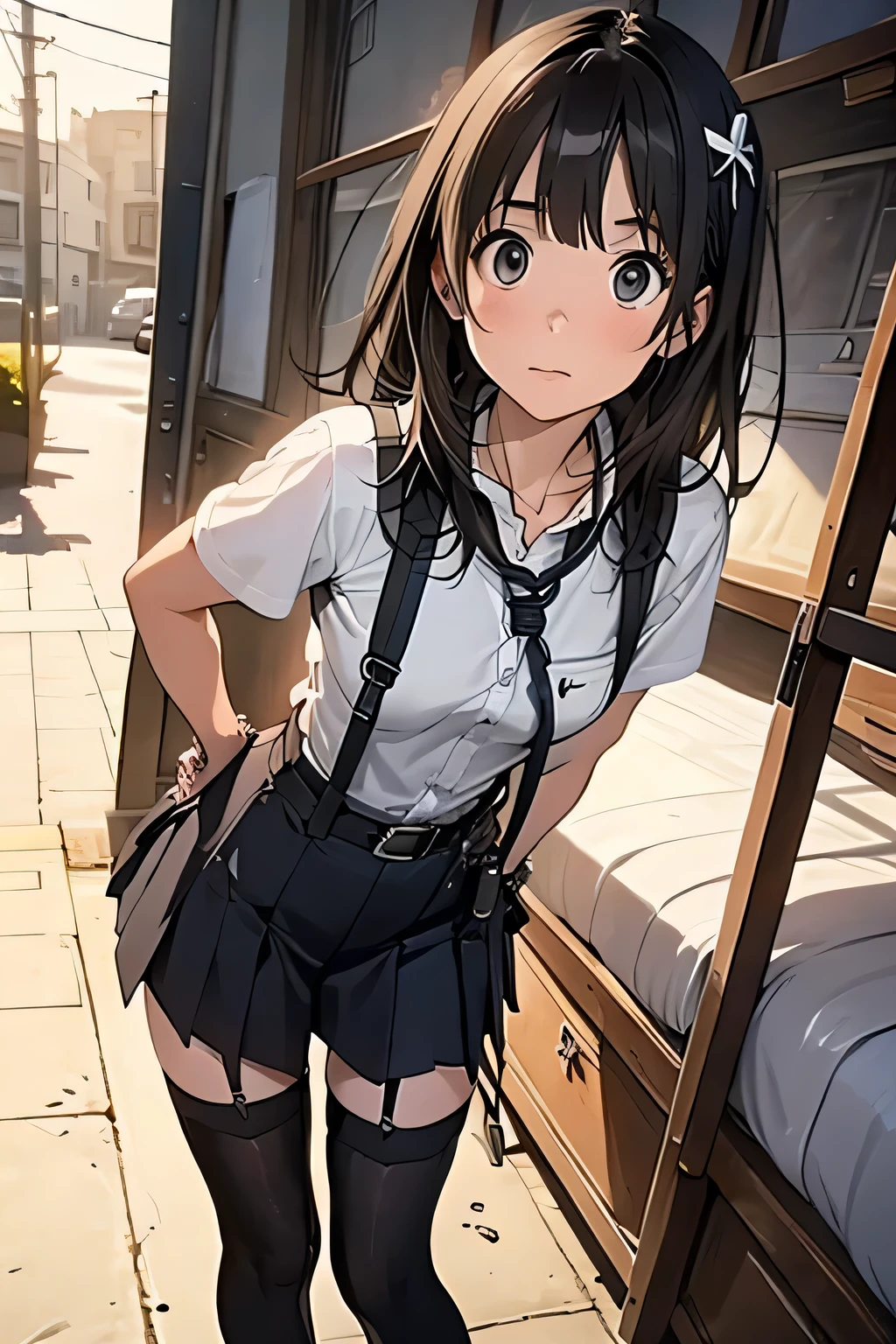 1 female, , high quality, masterpiece, Ultra-high resolution, Cinema Lighting, 1 female, , high quality, masterpiece, Ultra-high resolution, , Cinema Lighting, suspenders Moderate breasts Small face Looking up Sweat Thin belt buzzer 脇Sweat garter belt Belt on pants holster Hands behind your back Looking up Anxious face Knee-high Knee socks Knee-highソックス garter ふとももにgarter belt Checkered mini skirt Panty shot Skirt gap Armament holster holster Hands behind your back Anxious expression Anxious face, legs apart Armament Leg Holster holster See-through clothing heavy rain Rain-soaked dress shirt,Moderate breasts ガーターbelt suspenders Garter on the thigh Checkered mini skirt Looking up Pause belt Armpit sweat Hands behind back Raise your hands