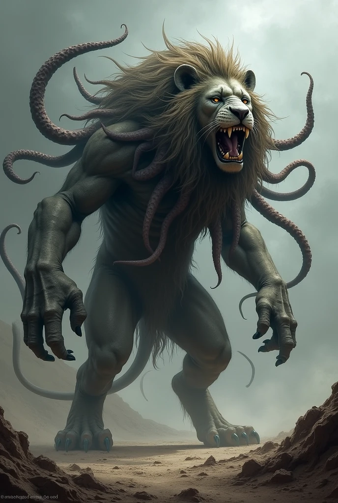 Medusa with a roar lion