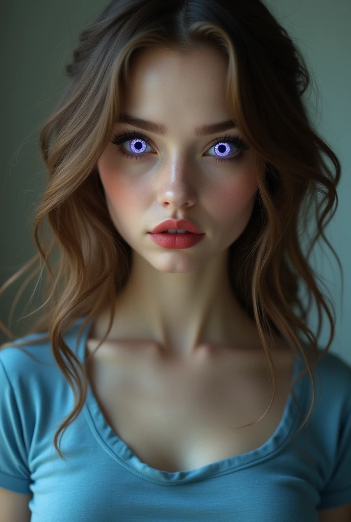 Emma Watson is sexy with big breasts and mesmerizing eyes with purple swirls in her eyes