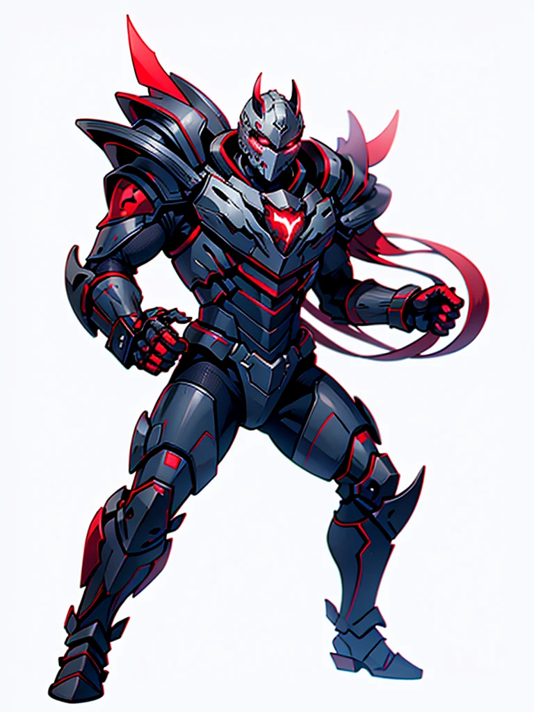 grey armor ,Eyes red ,high resolution, 