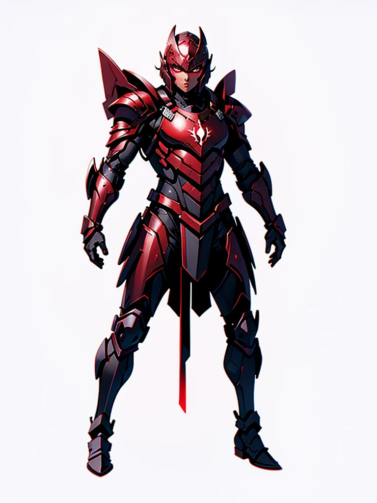 grey armor ,Eyes red ,high resolution, 