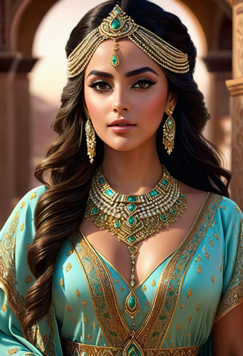 Moroccan caftan traditional outfit different designs hyper realistic super detailed Dynamic shot centerpiece cutscene scenes movie Epic Legendary Closer portrait Very Beautiful princess face