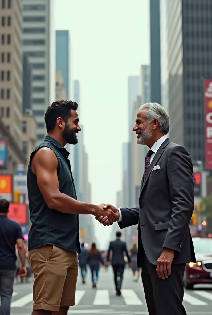 Arshad Nadeem shaking hand with Arshad Sharif