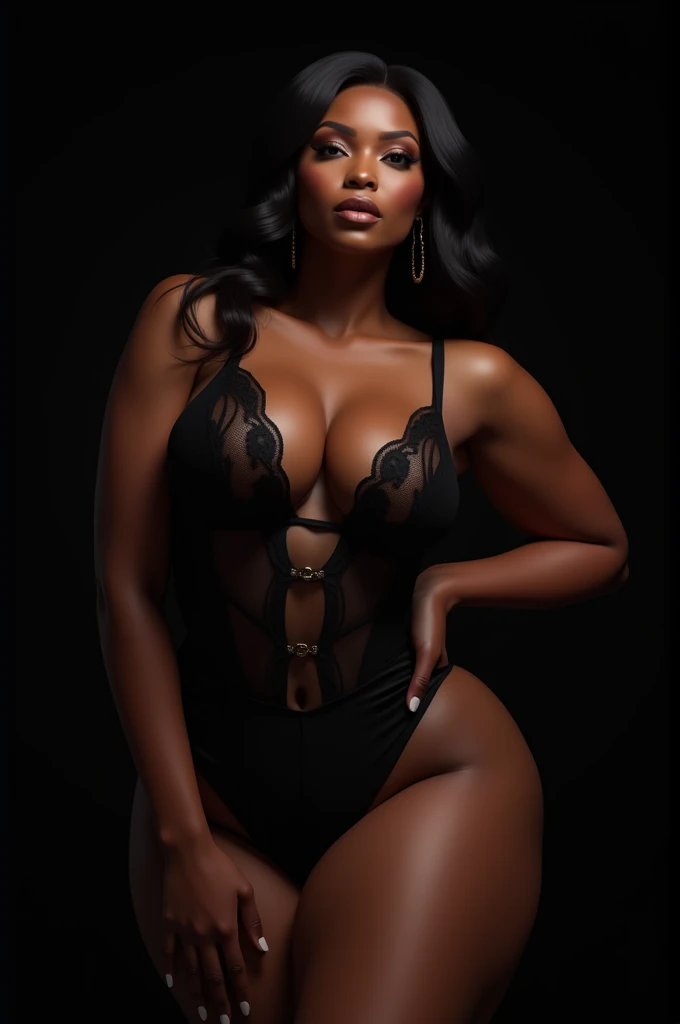 real Woman with flat stomach, queen walking with extremely wide hips, dark skin, hyperrealistic, directed by Francis Ford Coppola --auto --s2