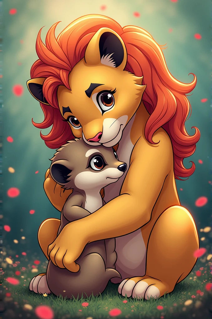 2 female anthropogenic lionesses , A mother with a pet collar chain and her slut daughter holding the chain, Furry Anthropology on the Beach Cartoon Style Zootopia, naked, zootopia style, little , ,(30 year old mother and daughter)