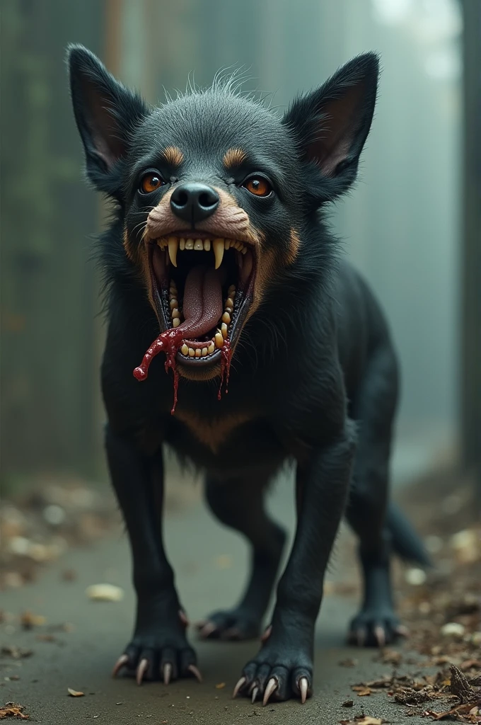 A dog with only its skin left Bone went looking for food in the landfill. He lay there convulsing violently and vomiting blood violently. His whole body was swollen with pus.He was breathing heavily.The dog has ulcers all over his body and he on verge of dying because he eat dog bait.He dead and start rotten.He cried