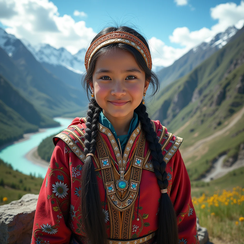 Tibetten cute girl, Tibetan snow , 2000,White smoke, Full of movement,Hasselblad, National Geographic photo, Semi-body shot, high-quality photo,Full body photo,Lower body,Wearing shoes