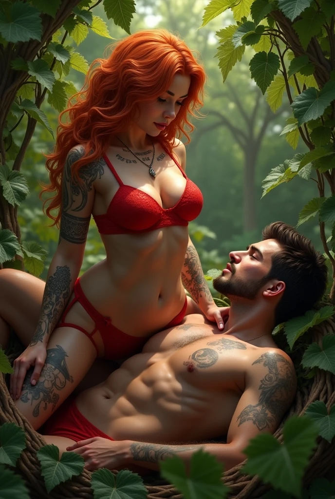 Photo. very realistic. пышная redhead Model . juicy figure and very big breasts, pale skin, perfect face, looking hot, victoria secret body, She sat on his chest and stomach... He shrank tightly., when she sat on him.. men's hands hug her from behind. male hands on female body. in the grass. In the waving grass: among the grass