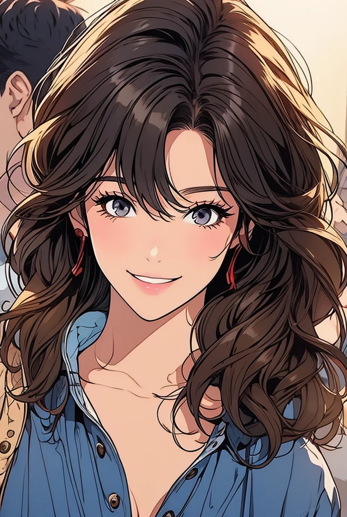 sexy girl
Medium Hair, Messy Hair, Illustration, Anime, Smile, 