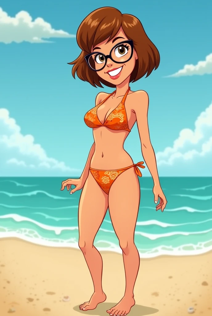 A cartoonist AI image of a woman who is stand and bathing