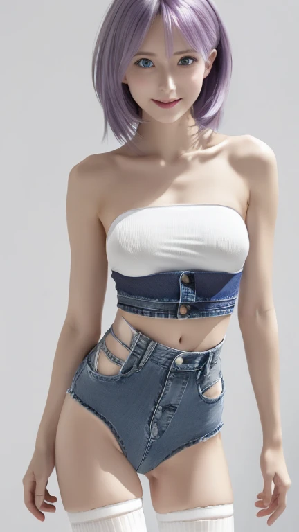 8K, Top Quality, Intricate Details, Ultra Detail, Ultra High Resolution, Masterpiece, close up shot, (full body: 1.1), Slender, Smile, (Makeup: 0.4), ,(( blue hair, bangs, short hair, blue eyes, long hair)), (Fluffy Eyes: 1.21), (()), 1girl, solo, 1 girl, (()), close up shot, , ((tall)), (((fit body))), (((slim face))), sharp face, (( mini pants, hot pants, short pants, mini shirt, micro shirt,, cleavege, crotch)) ,(detailed face), sharp face, small lips, , ,(( )) ,, ,
((,no bra, braless )), , (( )), detailed face, detailed breast, large breast ,huge breast, detail nipples ,, Narrow Waist, Skinny, tall , 190 cm tall, Muscular, Navel, Exposed Abdomen, Pointed Chest,, Beautiful girl with accentuated slender abs: 1.4, Six Pack Abs: 1.4, , Perfect Body, detail legs, (( dark background)), black background,
