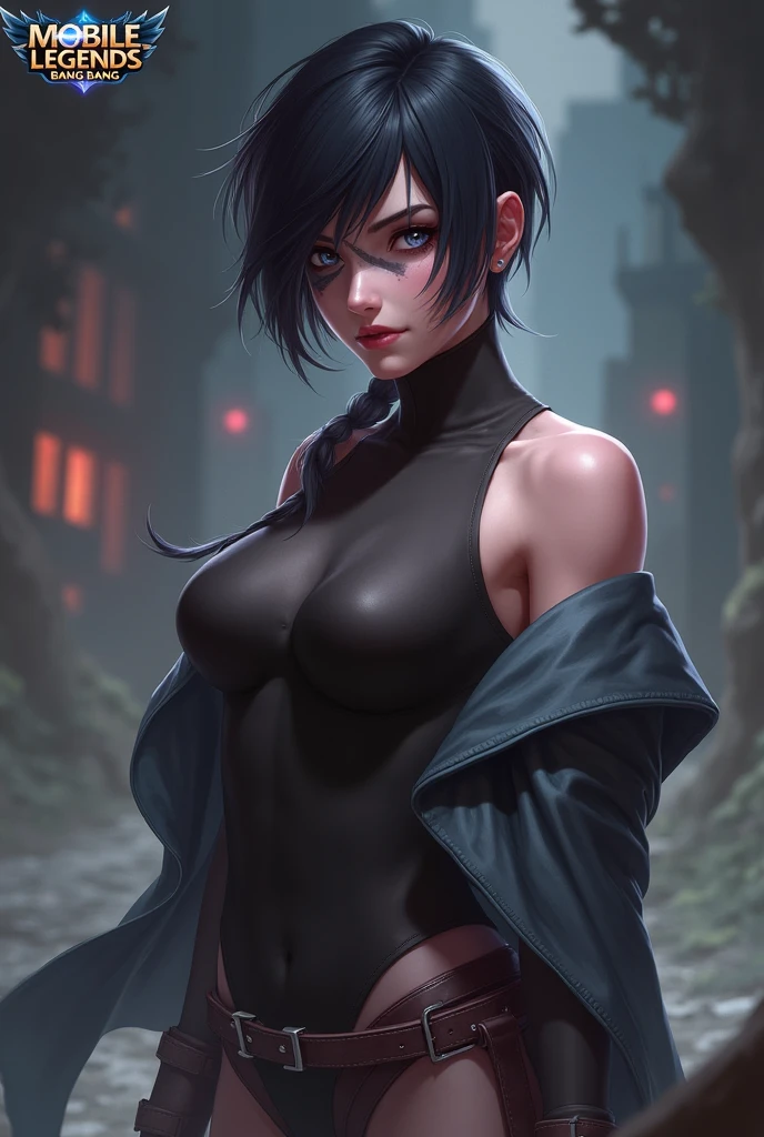 upset, 1girl, woman, warlock, , casting spell, bombshell hair, black hair, long hair, muscular hips, muscular legs, wide hips, narrow waist, abs, small breasts, japanese, (golden hour, architecture, "at the forever Crystal":1)