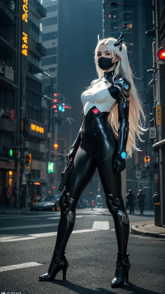8K, ultra HD, Background type, Cyberpunk Anime, white buildings, white towers, Fantasies, 3d, white cybernetic dragons in the background, landscape