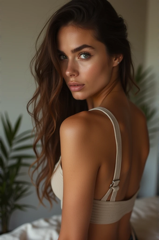A Scandinavian girl in a large garden, masturbating, highly detailed, bright day, natural sunlight, photorealistic, cinematic composition, dramatic, glowing skin, sweat, detailed facial features, long lashes, wavy hair, beautiful eyes, wearing a simple black bikini top and bottom, full cleavage, soft breasts, intricate details, standing, green trees, victorian architecture, best quality, dynamic pose, dynamic angle, looking at camera