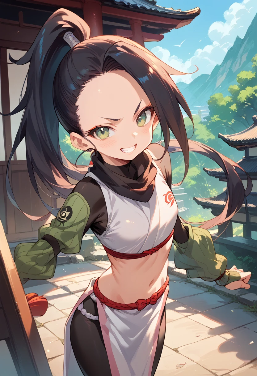 masterpiece,High resolution,Highest quality,8k
(Kunoichi,Ninja,Small breasts,Skinny)Grin,Japanese Castle