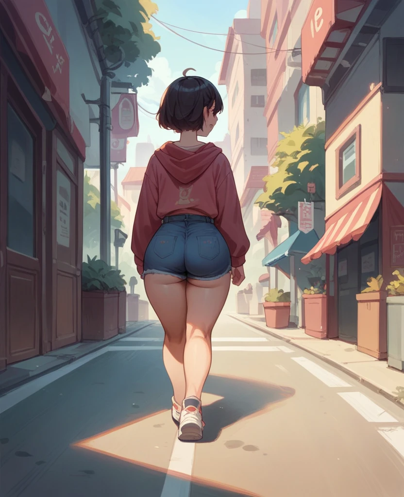 1girl, naked girl walking in public