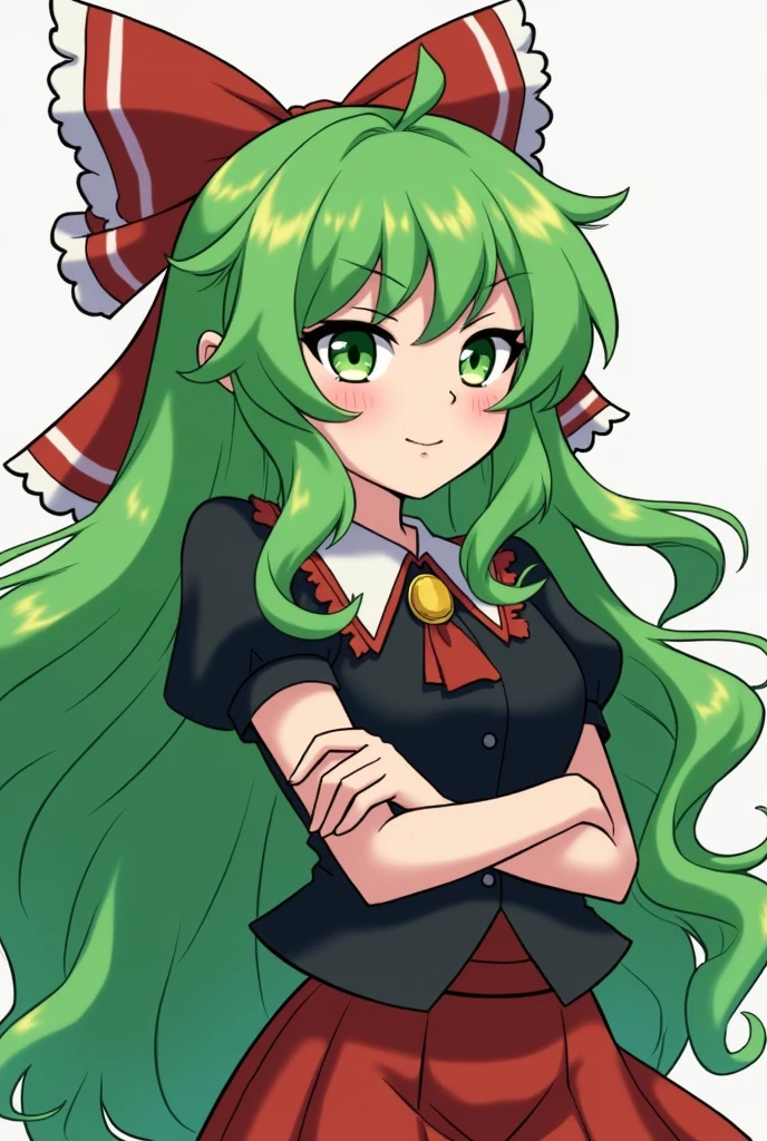 (Best quality), a woman Izuku midoriya with long curly green hair and green eyes