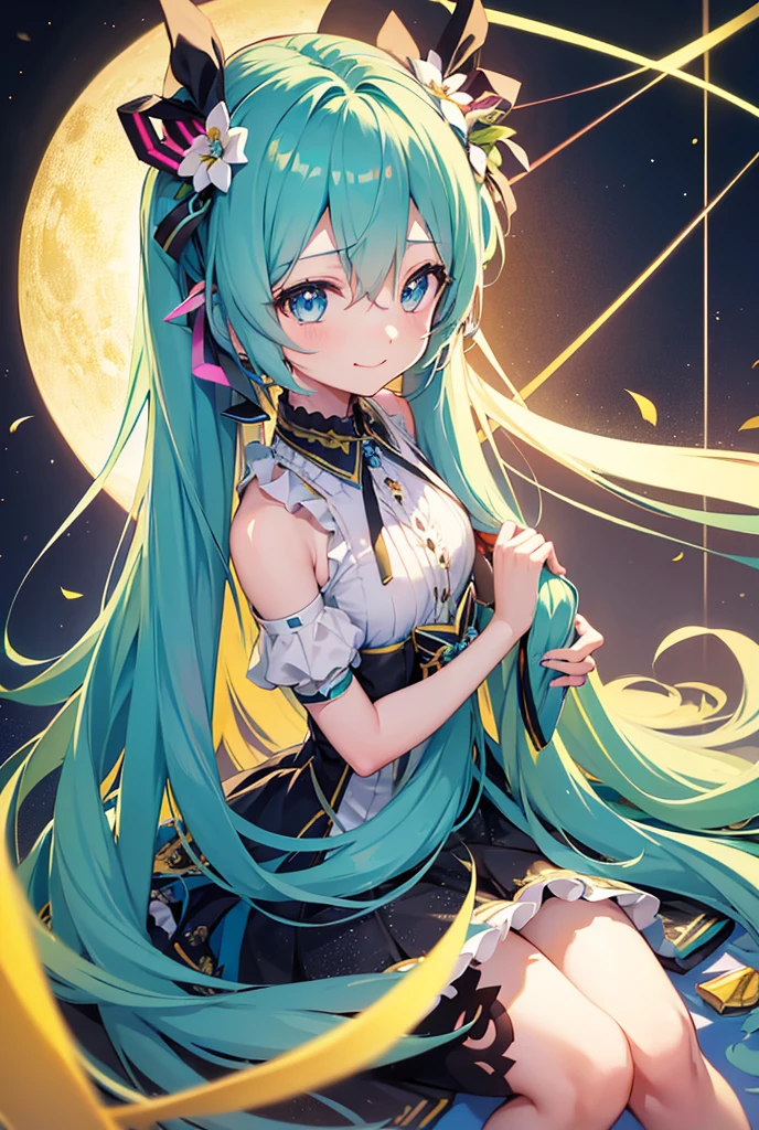 with high definition images，(1girl who drew Hatsune Miku、Ultra-detailed、A cowboy hat to accentuate big eyes、Intricately designed outfit with sequins and holographic effects、Detailed facial features with playful expressions、Artful digital art touch-up、 BREAK、Cowboy Setting、Dusty Road、Sunset in the background、Lasso in hand、High-contrast lighting creates depth and texture、Hatsune Miku&#39;s vibrant colors stand out against the earthy color scenes、 BREAK、Hatsune Miku&#39;s face close-up、Expressing determination and excitement、Freckles and pores are visible、Bring out the realism。