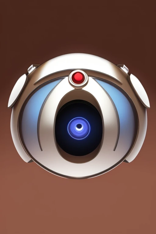 "Create an image of a spherical robot with a smooth, metallic surface. The robot should have a friendly and expressive face on its front, with eyes and a mouth that can convey emotions. It should have a hovering or levitating effect, with subtle glowing elements or thrusters to indicate its ability to float in mid-air. The design should be futuristic and sleek, with a high-tech appearance and some intricate details or patterns on its surface."