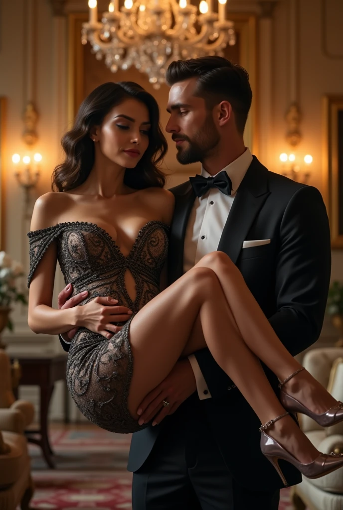 Daria Shy, also known as Daria Shishova, Russian Instagram Model, full-body pose, below angle shot, RAW, best quality, ultra-high definition 8k image, (Photorealistic:1.5), (Masterpiece:1.4),

Daria Shy, Radiant in Love, Russian Instagram Model, in an intimate moment, holding her boyfriend, James Bond, dressed in a wedding dress and veil, her boyfriend, playfully in groom attire,

Daria Shy's image, a masterpiece, captures the sweetness of their love, with her bright blue eyes sparkling with affection, her smile warm and inviting, James Bond