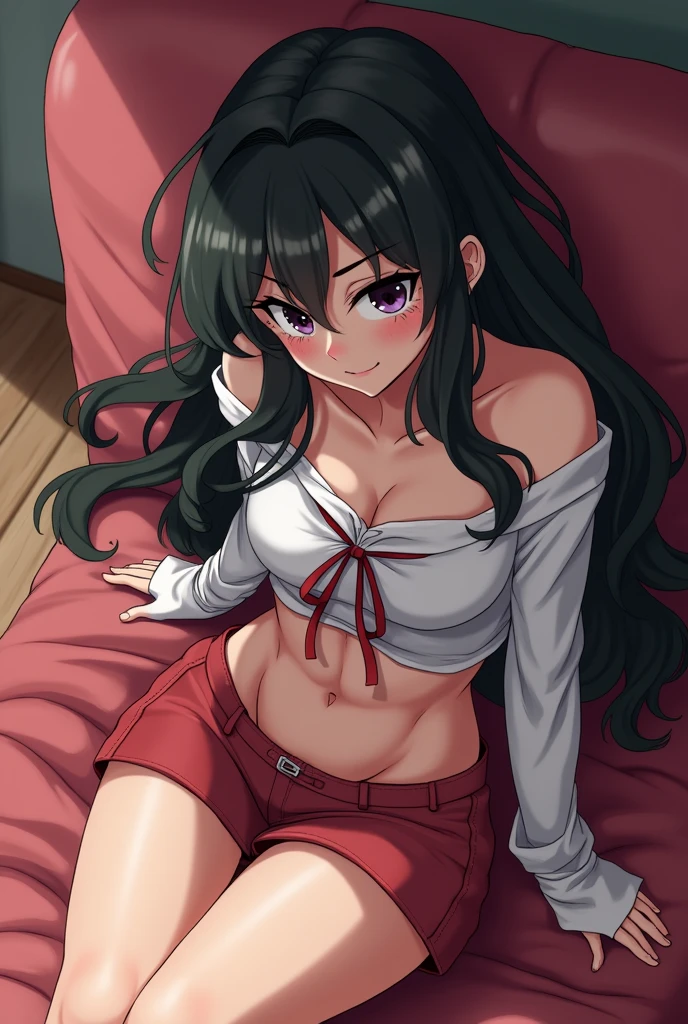 anime robot girl and sexy Plumpy ass and wearing hello kitty bra she’s has god size breast and she’s laying on a bed getting fucked in her pussy