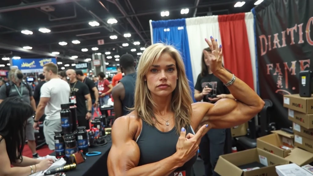 IFBB female bodybuilder Bries Larson as Captain Marvel, bodybuilder veins, very cute, highly detailed face, highly detailed hazel eyes, highly detailed abs, highly visible six pack, highly visible veins, muscular legs, highly visible chest veins, solo, standing alone, on top of a building