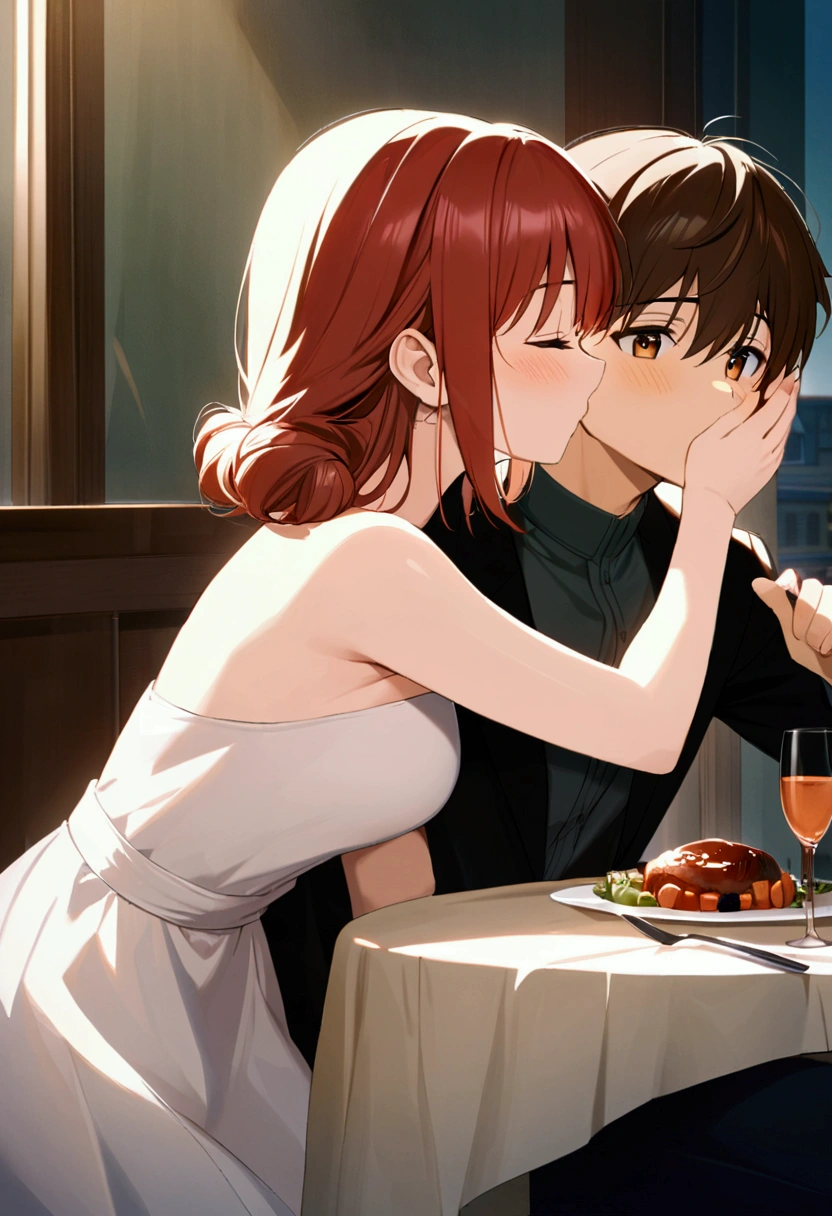 Woman romantic dinner
