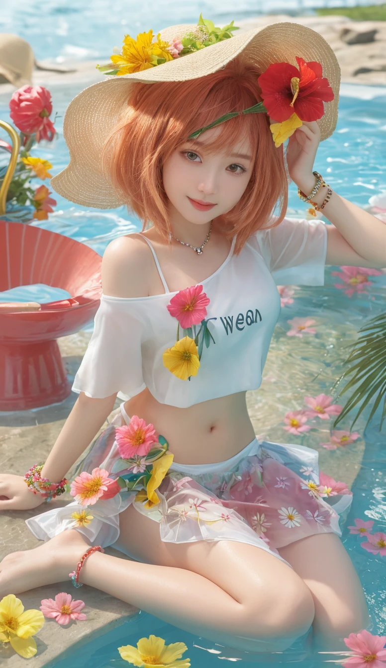 ((Highest quality)),(Ultra-high resolution),(Very detailed),(Detailed Description),((The best CG)),(masterpiece),Very detailedなアート、Small breasts、Whitening 1.5、Clear skin quality、(((Full upper body nude 1.5)))、Racing High Leg、Ribbon hair ornament、(((1.5)))Tying up hair、Glitter Necklace、Ultimate Beauty 1.5、((( 1.5)))、(((Kneeling 1.5)))、(((Magazine Cover 1.5)))、(((ファッションMagazine Cover 1.5)))、White underwear、Bathroom、white hair、Shortcuts、Sex Appeal、Ecstasy、
