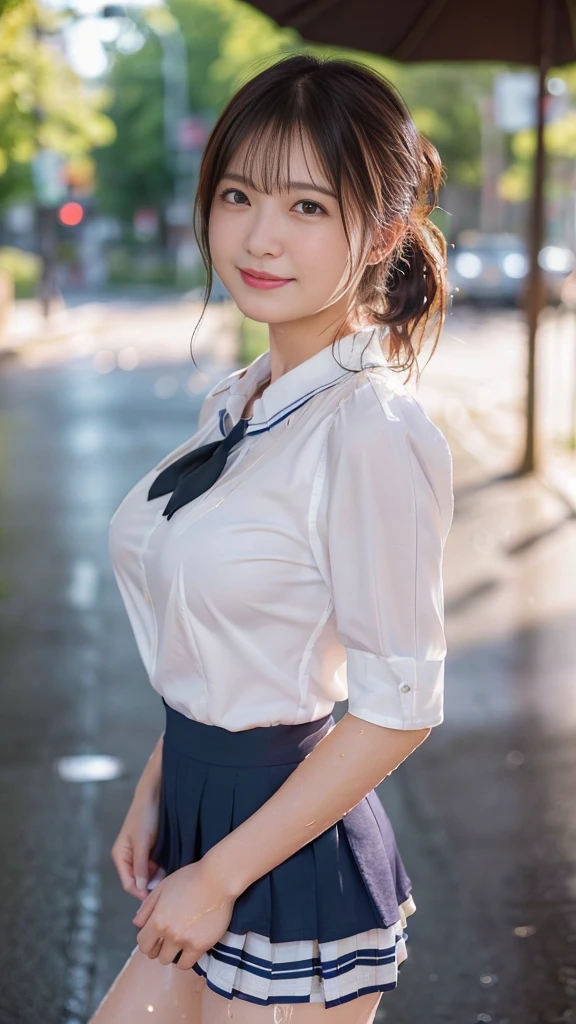 (8K, RAW Photos,Highest quality, High resolution:1.1),超Realisticな:1.4),(Realistic, Realistic:1.3), Sodebtt Light,big,2 girls,Realistic Face,Realistic Body,Realistic Skin,Confused,masterpiece,(cute:1.8), cute子たち, alone, (big:1.2), Detailed black eyes,Innocent eyes,Blusher,(school uniform:1.2 ),Cinema Lighting,Film Grain,jewelry,Earrings,((Medium Hair:1.1)),((Floating Hair Novadebtrog Style)),Cherry-colored lips,Hair Ribbon,Hair Ribbon,ponytail,close,Look Viewer,Long Hair,Upper Body,Open your lips,Upper teeth, (Smiling Eyes:0.6),((Grin:1.2)),Depth odebt Field, Blurred Background, Eye focus , Bokeh,young, 85mm lens, debt/1.4,Prodebtessional Lighting, young,Portraiture,Photon Mapping,Radio City,Physically Based Rendering,Asian, [ponytail],(Big Breasts, Cleavage:1.3),((Dancing in the Rain)),((high school girl:1.3)),Facing forward、Cowboy Shot