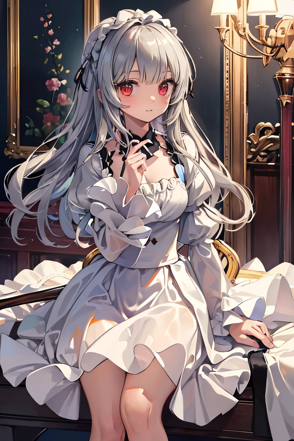 ((Highest quality)),(Ultra-high resolution),(Very detailed),(Detailed Description),((The best CG)),(masterpiece),Ultra-detailed art、((Wearing puffy sleeves:1.3)),