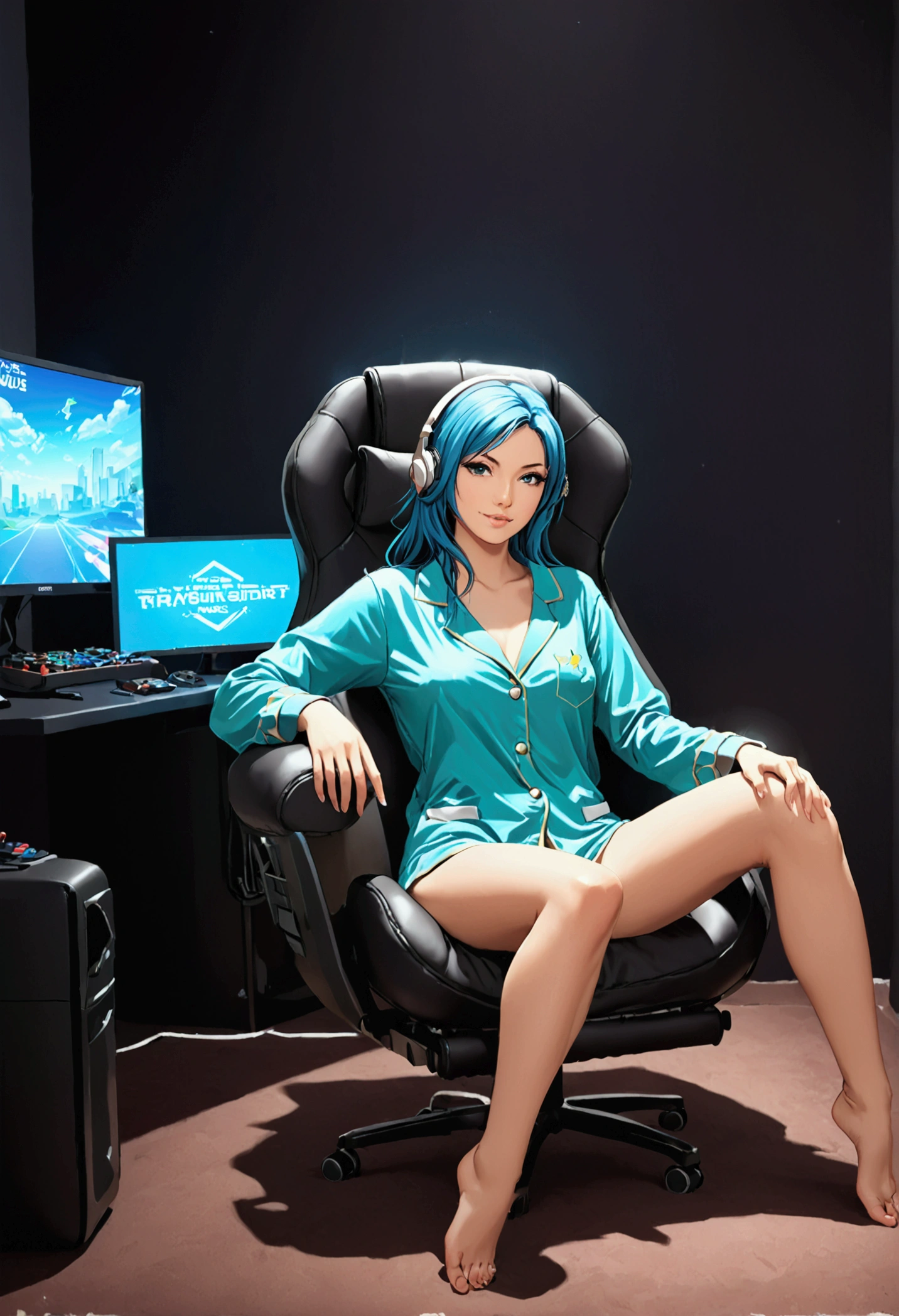 In sexy pajamas , Sitting in the gaming chair, If you want to know more about PCB design or how to make PCB design, please contact us.