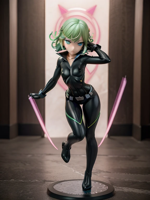 Girl, wearing a hood, neon color, holding a mysterious huge weapon, machine, white background, no background