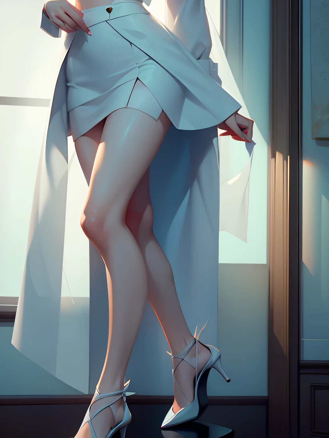 Fashion model 25 years old [[[[Close up of a]]]], [[[[chest cleavage]]]], [[[[neck]]]], [[[[sshoulder]]]], prefect eyes, Perfect iris，Perfect leg，Perfect skin，Soft front light，glowing with，hdr，（color pastel：1.2）Perfect knees，realskin，