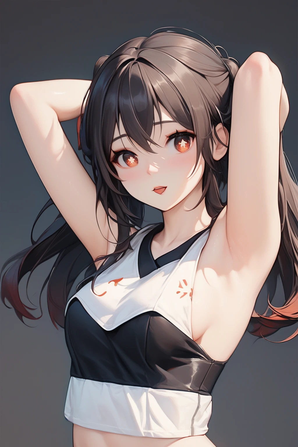 score_9, score_8_up, score_7_up,source_anime, high res image,masterpiece,best quality,girl,cute face,clear skin,simple_background,hutao_genshin,topless,grab breast,hentai, nude, ahegao, full body.