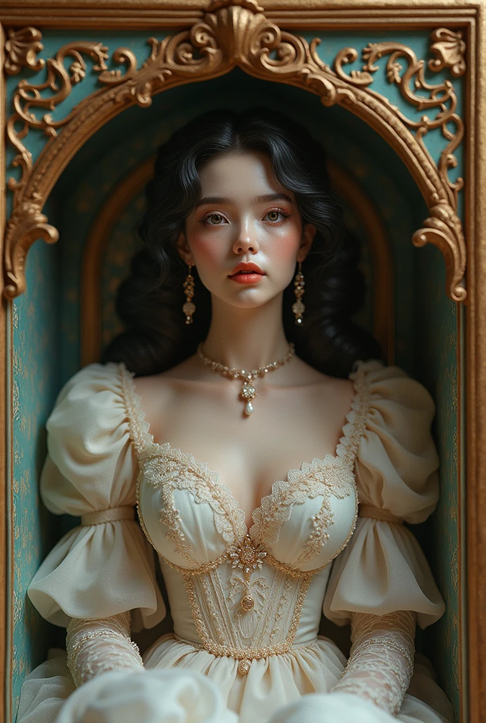 (2girls:1.3), princess, long hair, passionate, (extremely detailed beautiful face), (Beautiful girl in a princess dress:1.5), (lace dress:1.4), Amazing face and eyes, (The sexiest look), (Best Quality:1.4), (hyper quality), (Ultra-detailed), (extremely detailed CG unified 8k wallpaper), Highly detailed, RAW Photos, Professional Photography, sitting, (A luxurious living room with paintings of girls sexy tits on the walls:1.4), (golden chairs, golden ornaments, dazzling brilliance:1.2), luxurious, gorgeous, secret, sexy shot, Magnificent, great, transcendental scale, Feeling of freedom, exposing, famous sexy movie scenes,
