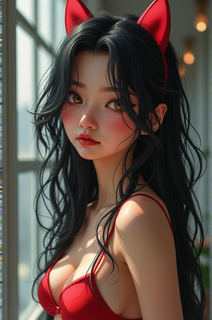 Long Hair, chest, bangs, tongue, tongueを出す, Bunny ears, Erotic,Ahegao,