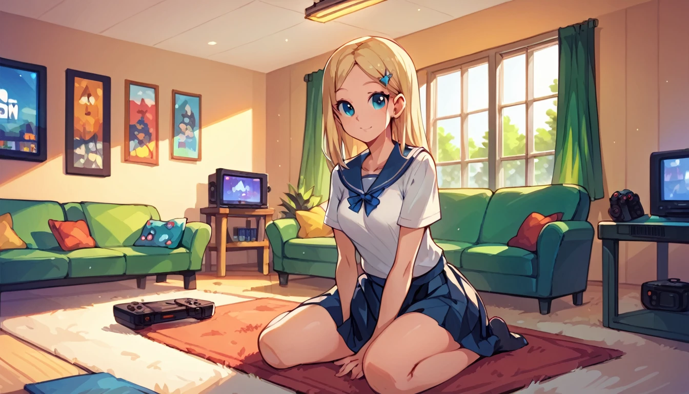 ((1girls:1.3)), ((girl:1.3)), ((living room:1.3)), ((facing tv:1.3)), ((gaming:1.3)), ((console:1.3)), ((dating sim game:1.3)), ((tv:1.3)), ((perfect face)), ((extremely cute:1.3)), ((masterpiece:1.3)), ((8k)), ((best quality:1.3)), ((beautiful)), ((extremely detailed:1.3)), ((score_9:1.3)), ((score_8_up:1.3)), ((score_7_up:1.3)), ((absurdres)), AddXL