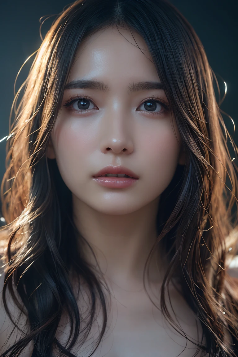 1girl, woman, masterpiece, best quality, highest quality, cinematic lighting, (volumetric lighting), extremely detailed CG unity 8k wallpaper, focused, 8k wallpaper, extremely detailed, ultra realistic, photorealistic, sharp focus, absurdres, (HDR:1.2), (high contrast), photograph, detailed and intricate, instagram, portrait, highly detailed, digital painting, artstation, concept art, smooth, sharp focus, illustration, cinematic lighting, (big breast:1.2), medium shoulder.